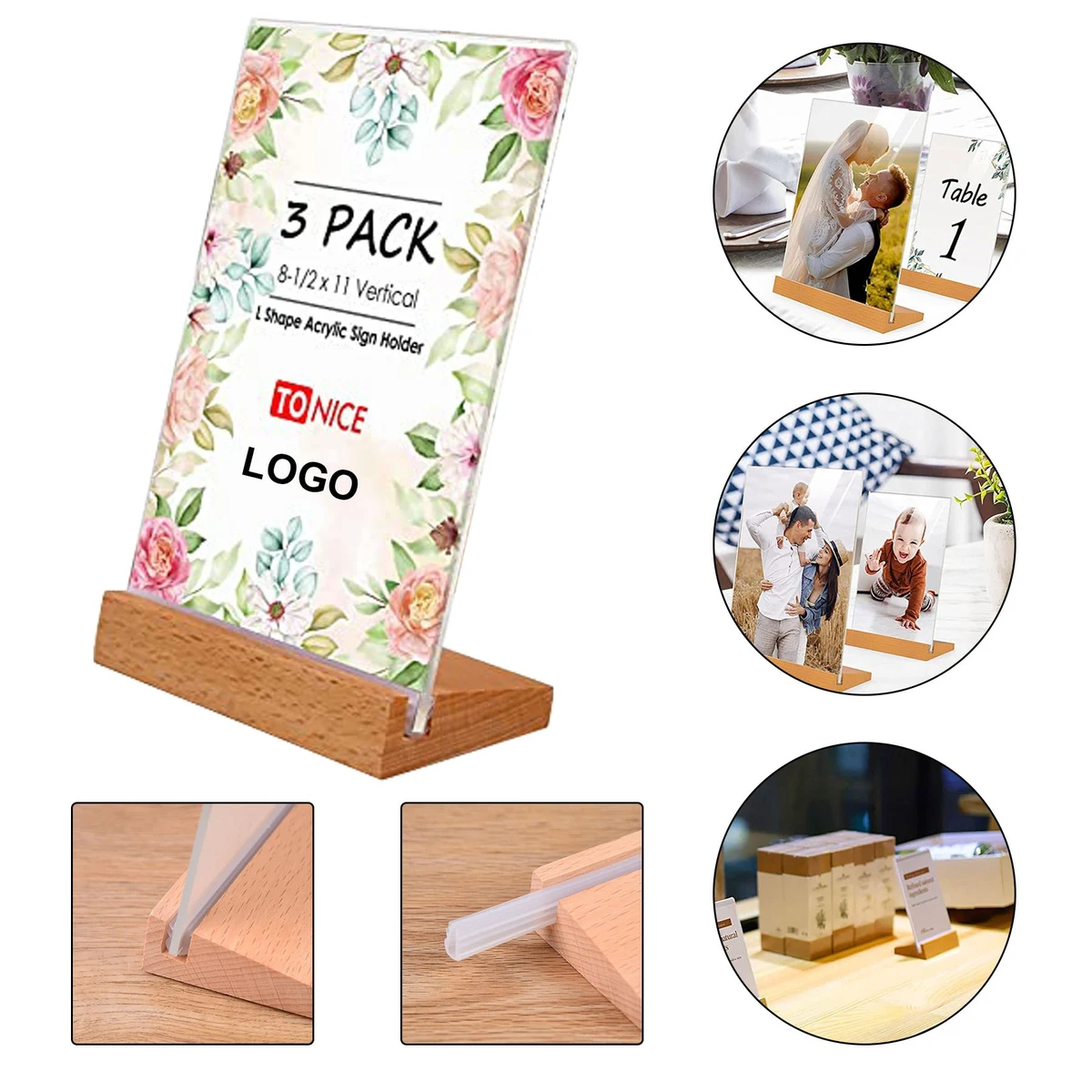 L shaped Table Menu Display Stand 1