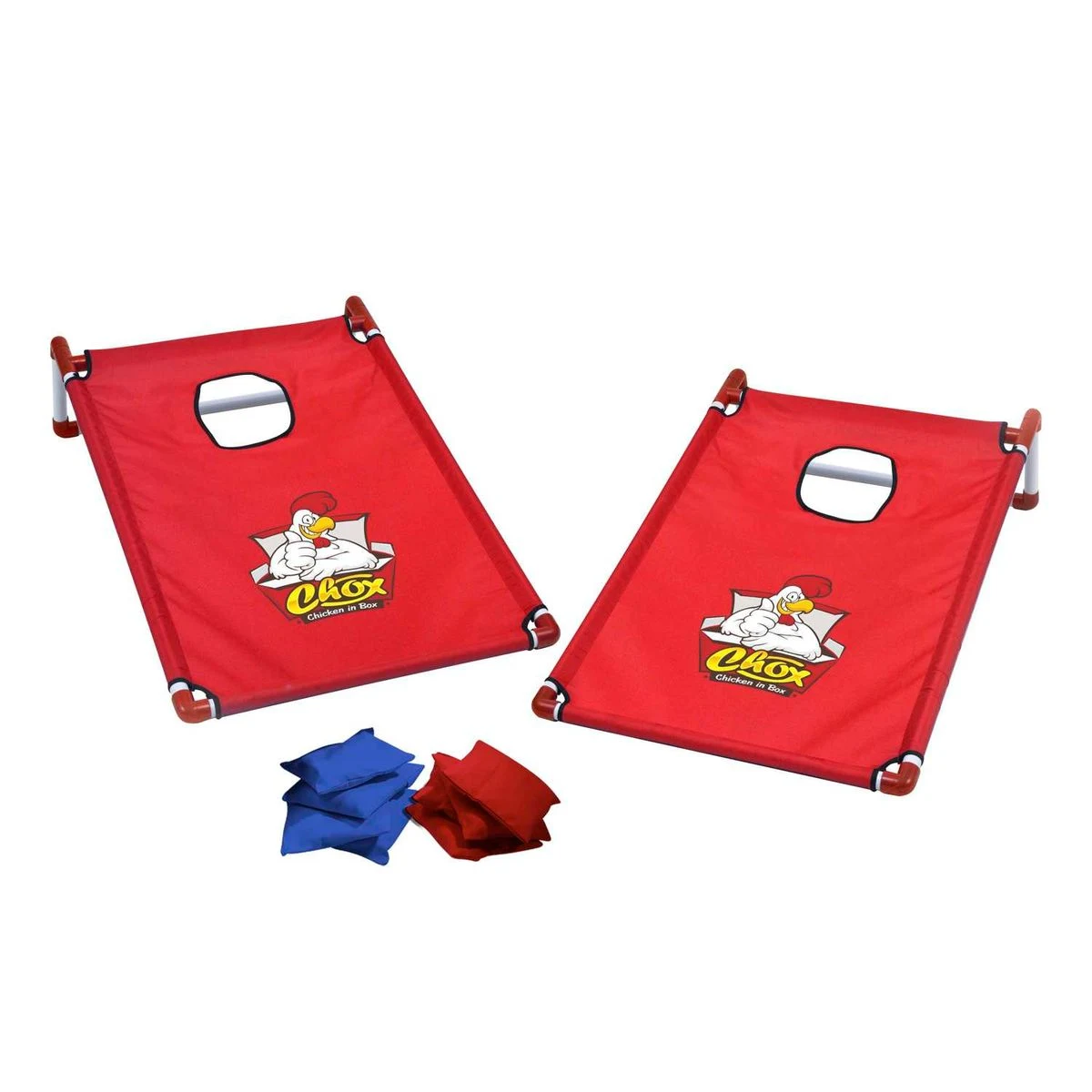 Portable Cornhole, 4 Red & Royal Bean Bags 1