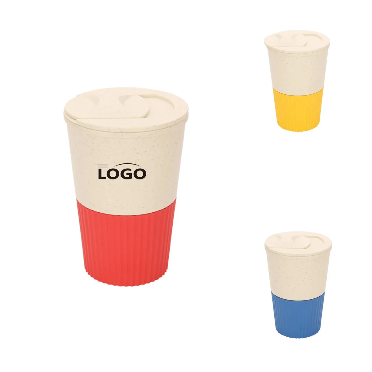 500ml Wheat Straw Coffee Water Milk Tea Cup MOQ10pcs, custom stadium cup with logo imprint 1