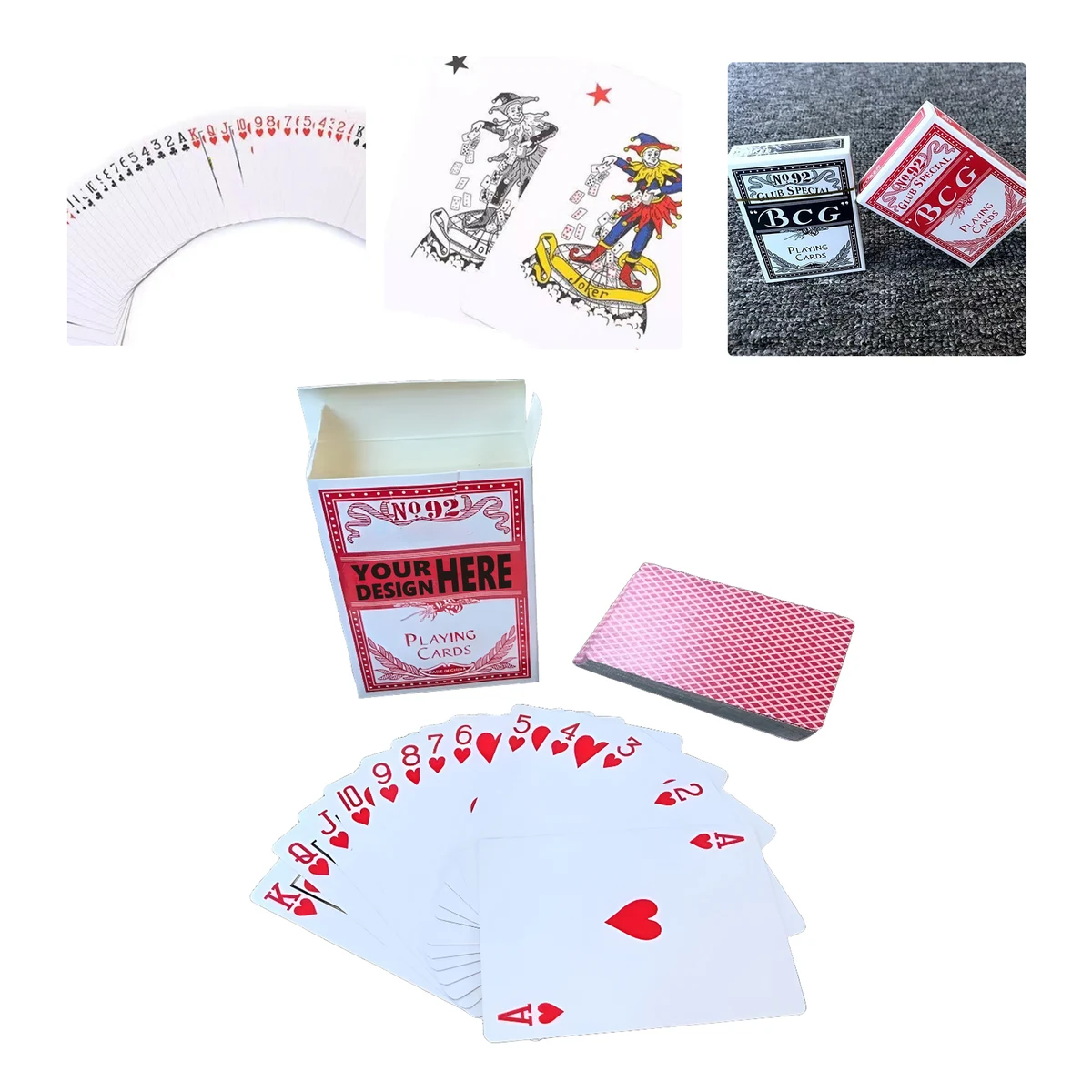 MOQ50 Custom BCG Club Poker Playing Cards Set for Events 1