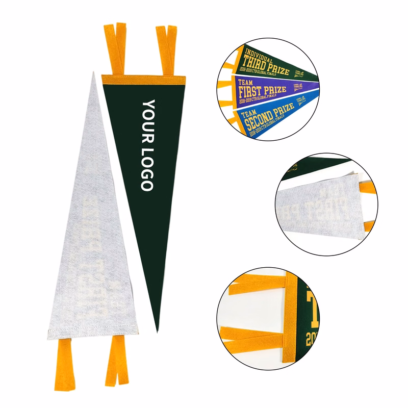 Custom Full Color Triangle Felt Pennant Flags