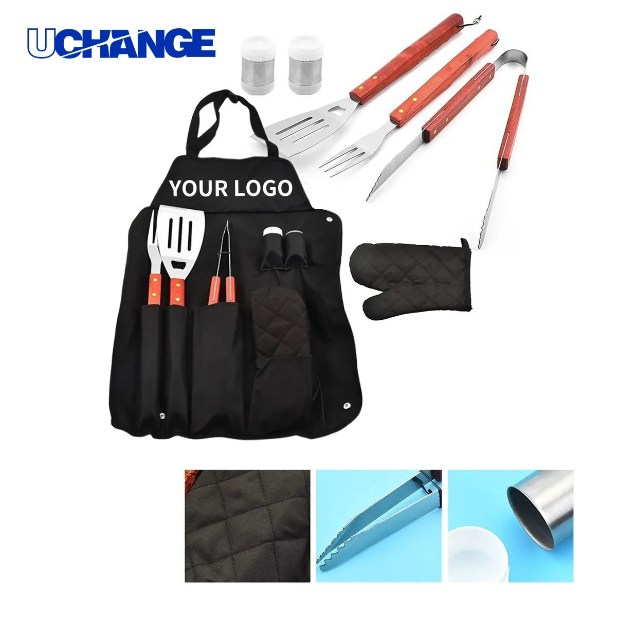 BBQ Tool Set Kit with Apron and Accessories for Outdoor Cooking 1