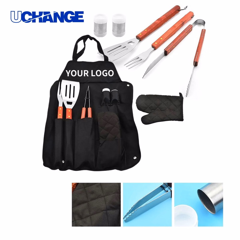 BBQ Tool Set Kit with Apron and Accessories for Outdoor Cooking