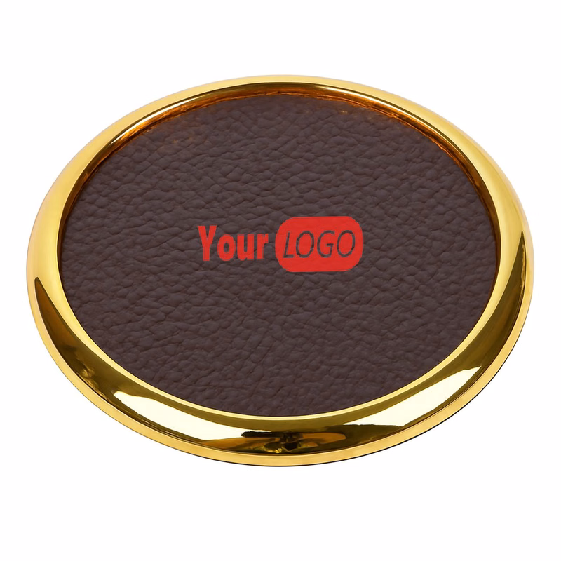 High-quality Litchi-patterned Business Cowhide Cup Mat