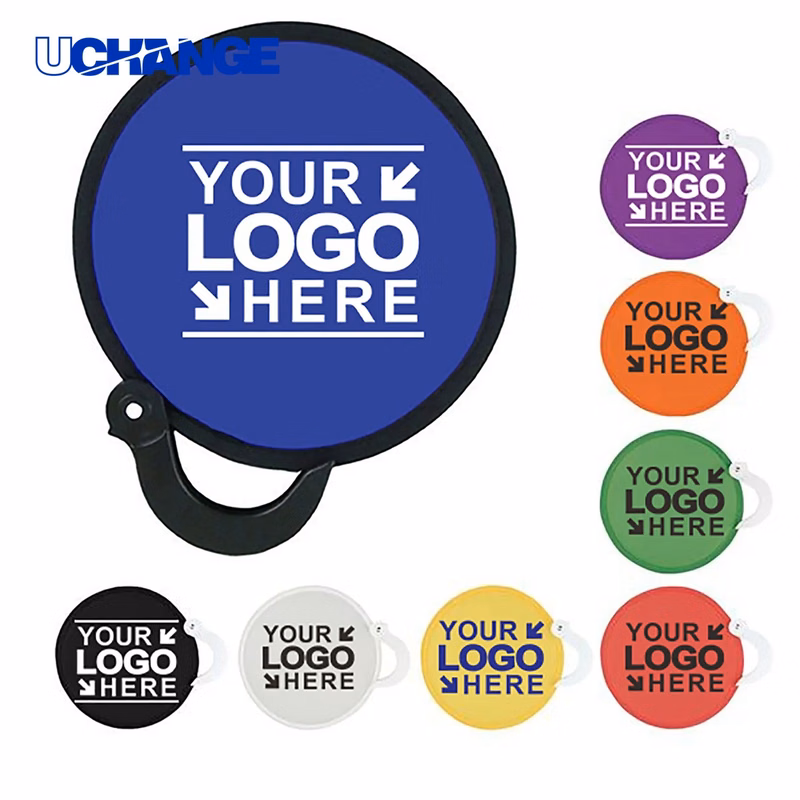 Custom Printed Round Folding Hand Fan Tool with Pocket