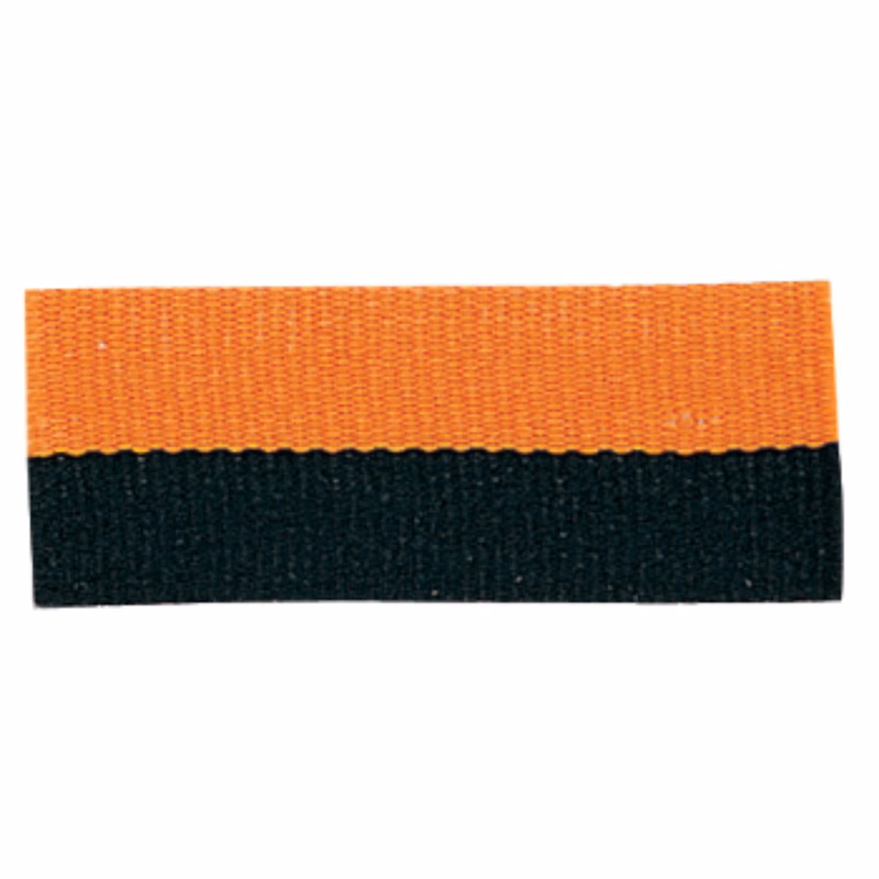 Black/Orange "V" Neck Ribbon with Clip, 7/8" wide