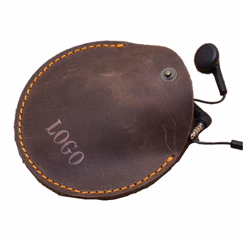 Vintage Leather Ear Phone Pouch