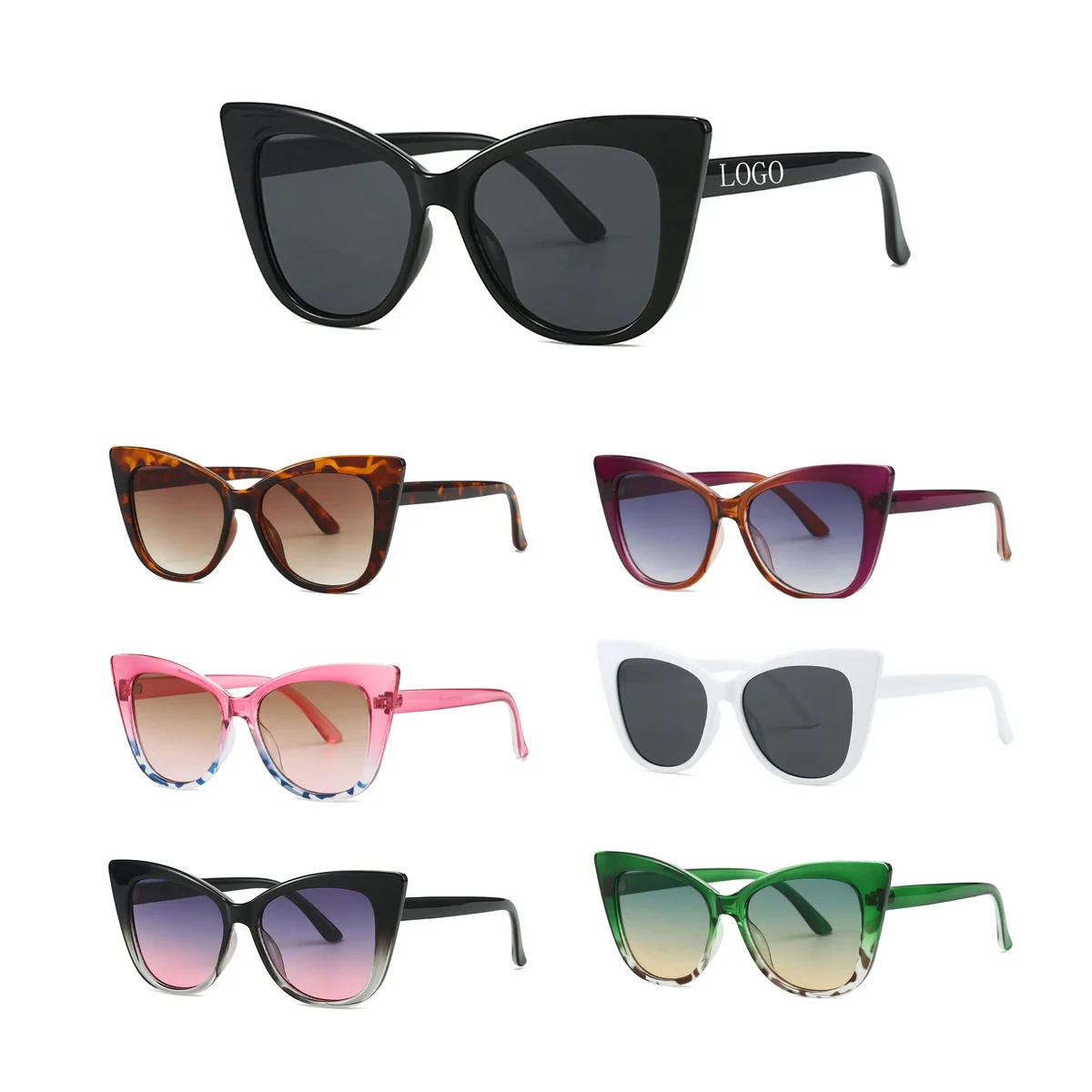 Fashionable Large Frame Cat Eye Sunglasses 1