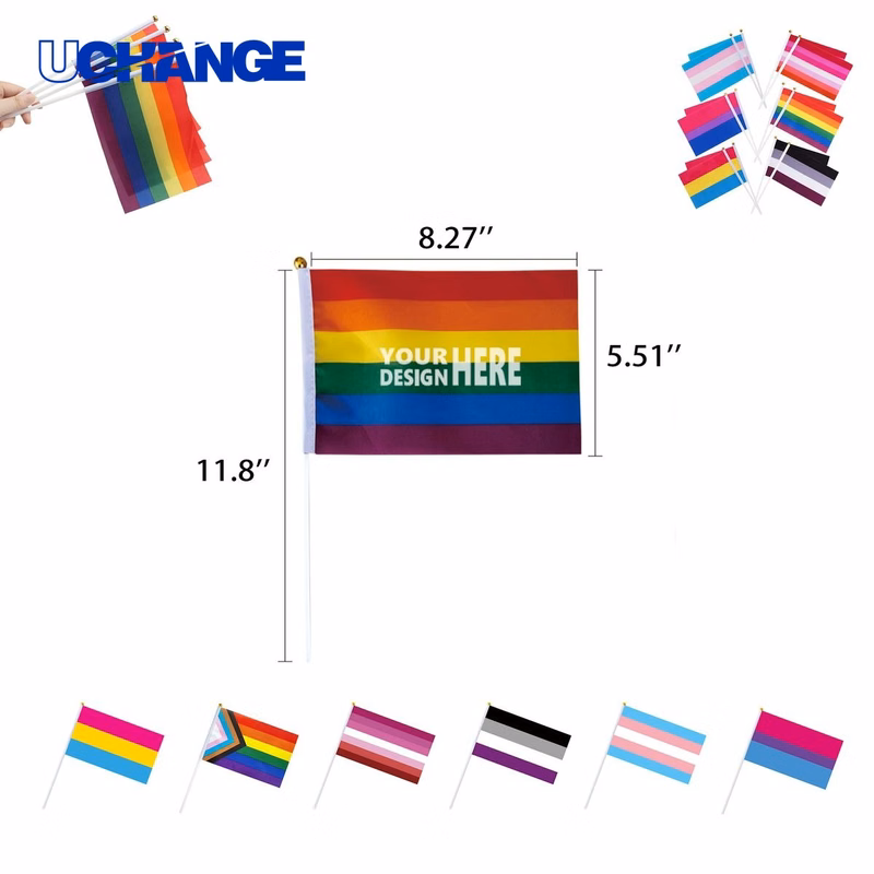 Progress Pride Handheld Flag