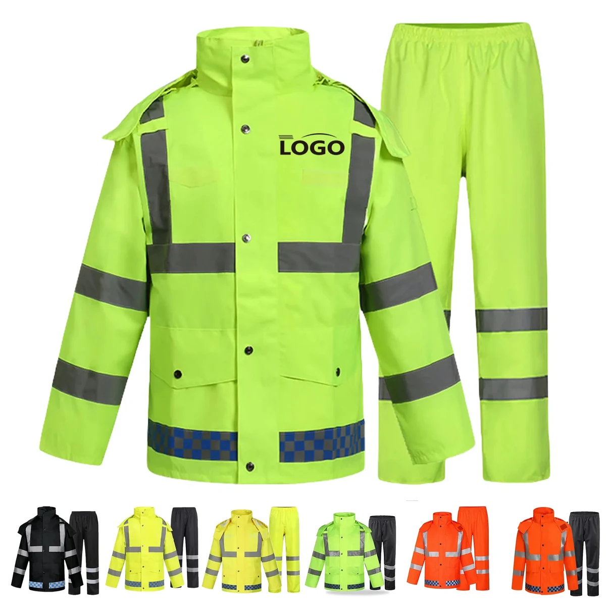 High Visibility Safety Raincoat Suit 1