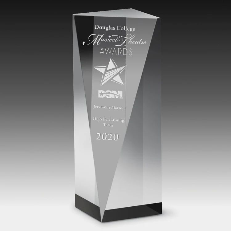 Screen Printed Carved Obelisk Award - 6" 1
