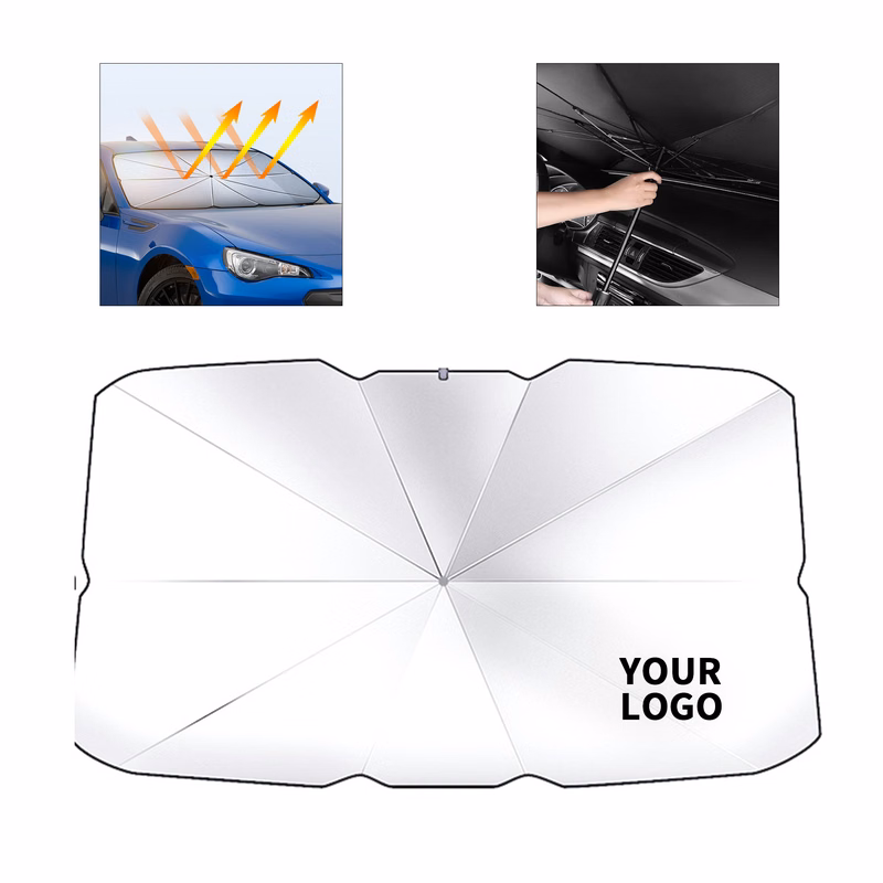 Titanium Coated Foldable Car Windshield Umbrella Shade 55 x 31.5"
