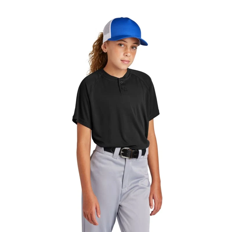 Sport-Tek Youth PosiCharge Competitor 2-Button Henley 1