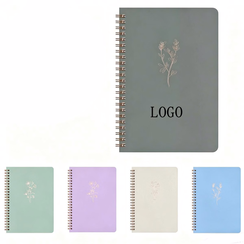Women Aesthetic Spiral Notebook with Pockets