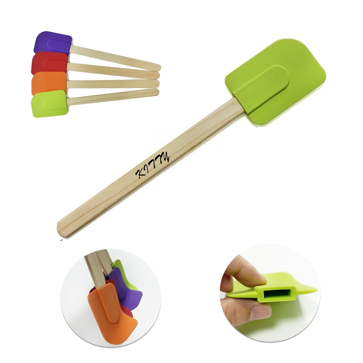 Silicone Spatulawith Bamboo Handle 1