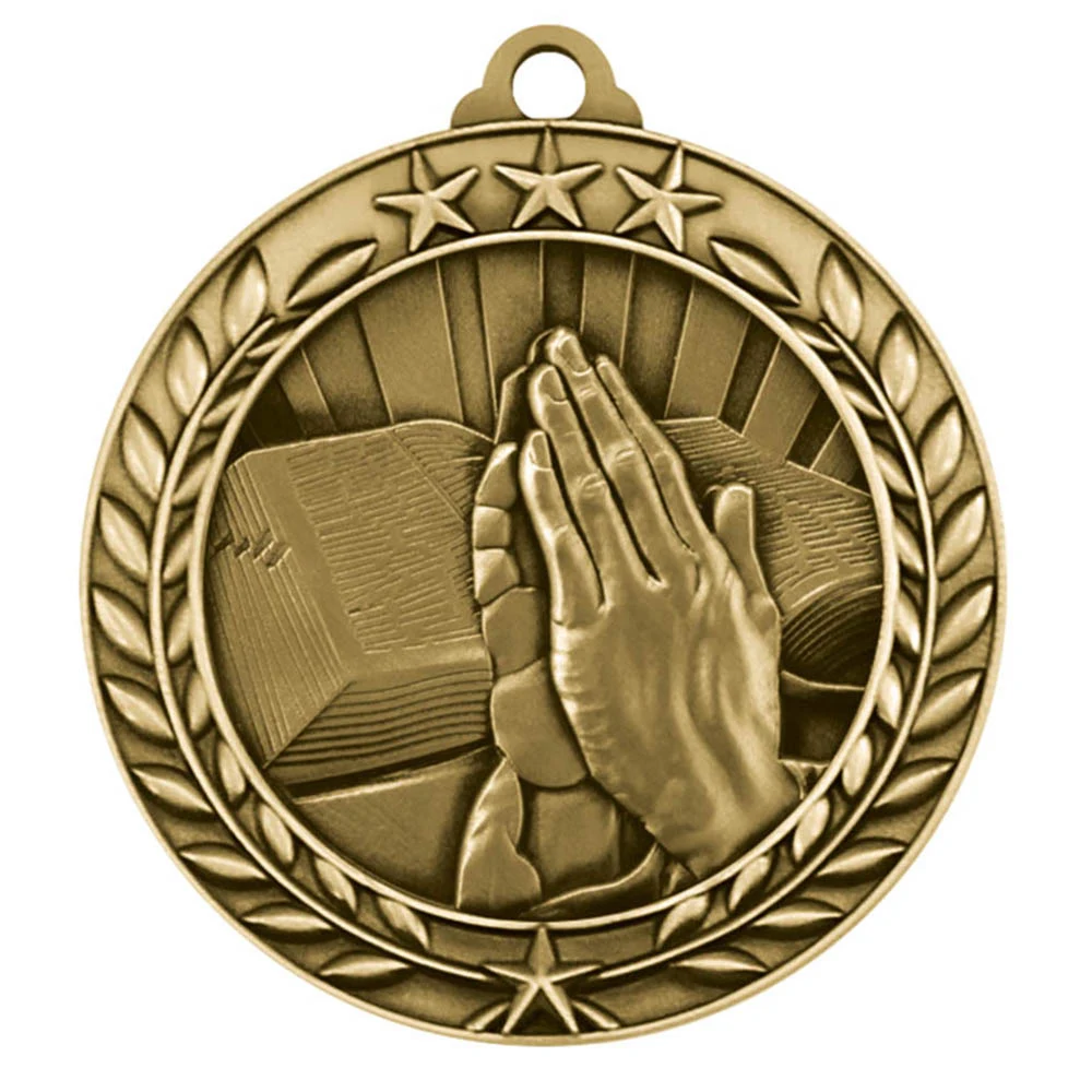Religion Wreath Award Medallion (2-3/4") 1