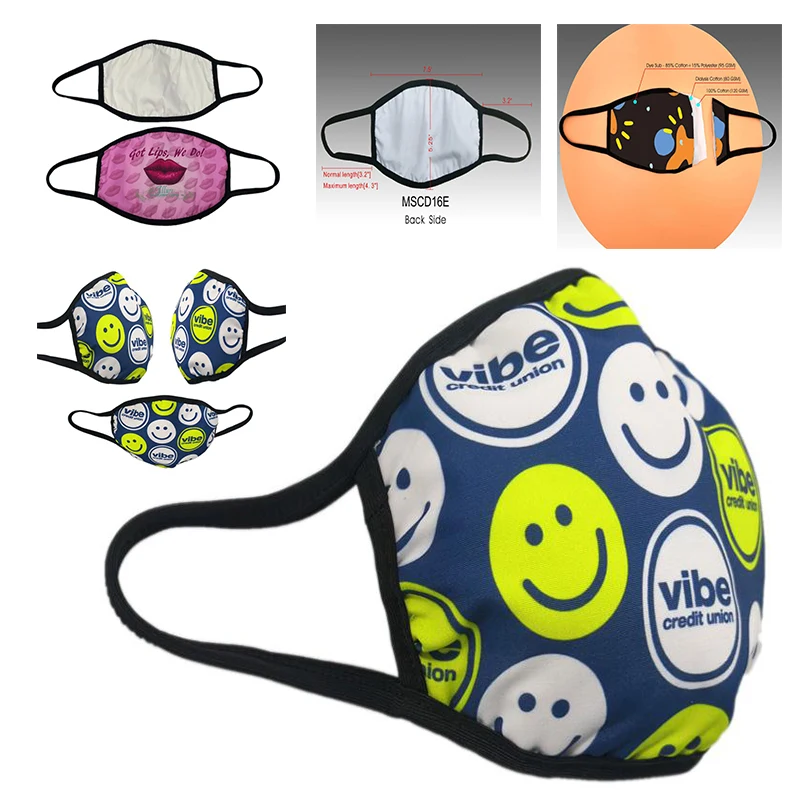 Economy 3-Layer Safety Face Mask w/w/ Adjustable Ear Loop Custom Imprint Reusable 1