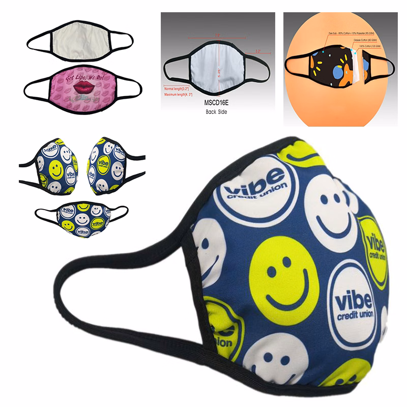 Economy 3-Layer Safety Face Mask w/w/ Adjustable Ear Loop Custom Imprint Reusable