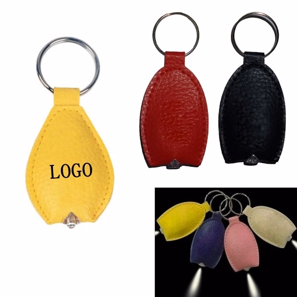 LED PU Leather Keychain