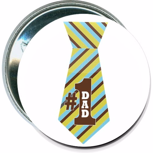 Number One Dad Tie, Fathers Day Button