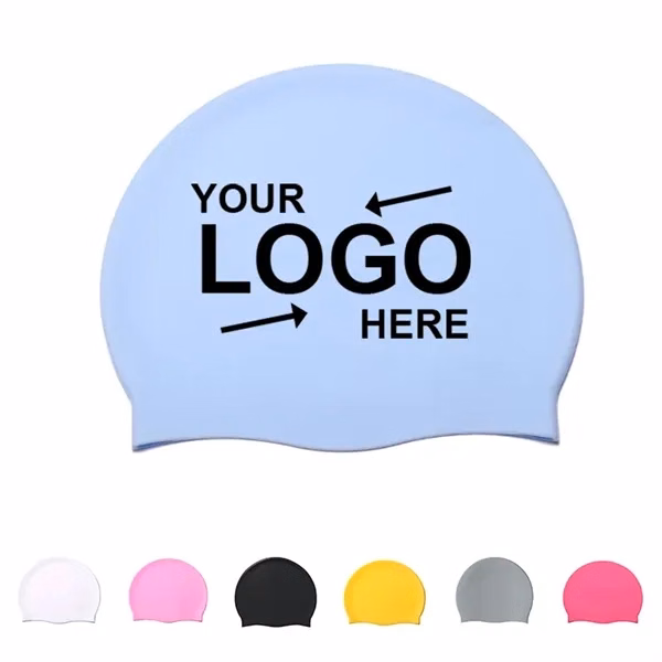 Custom Silicone Swim Cap One Size Fits Most — Water Sports Training & Competition