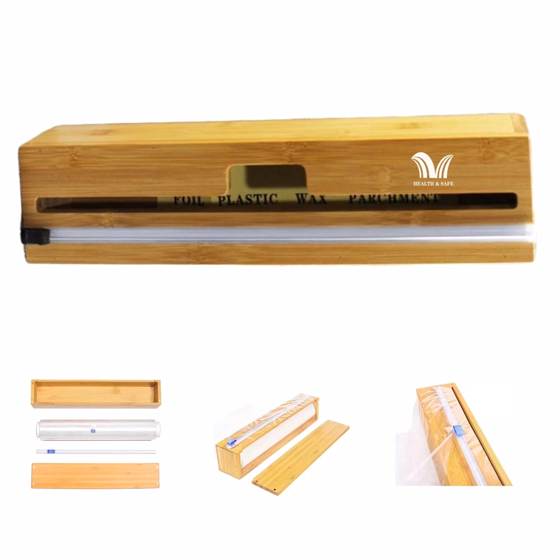 Bamboo Kitchen Cling Film Cutting Box
