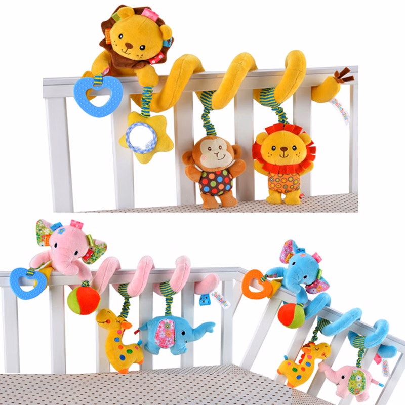 Custom Kid Baby Wrap Around Stretch Spiral Hanging Stroller Car Seat Plush Toy