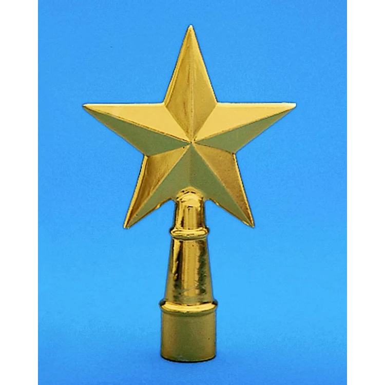Golden Plated Texas Star Indoor Flag Pole Ornament 1