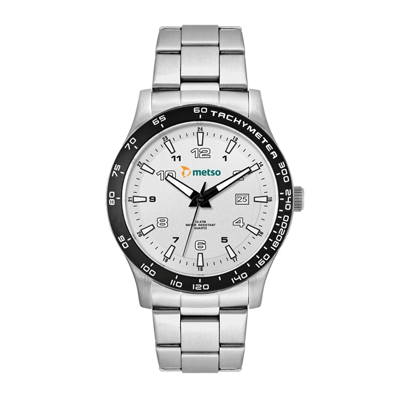 WC8434 43.5MM STEEL MATTE SILVER CASE, 3 HAND MVMT, SILVER DIAL, DTE DISPLAY, BK ROTATING BEZEL, SILVER BRA 1