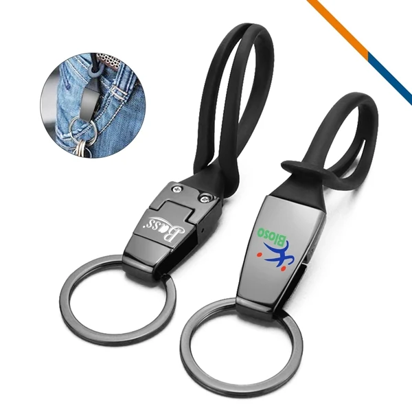 Custom Hata Silicone Keychain Detachable Metal Hook 7.64 in — Multi Key Promo 1