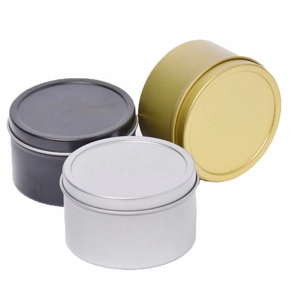 Round Empty Hinged Tin Box