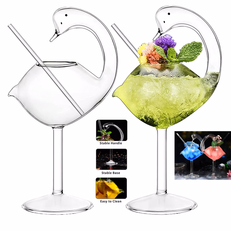 6oz Creative Swan Drinking Glasses