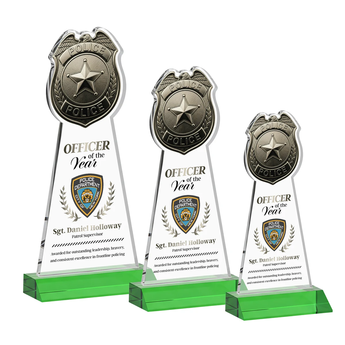 Police Badge VividPrint™ Award - Green 1