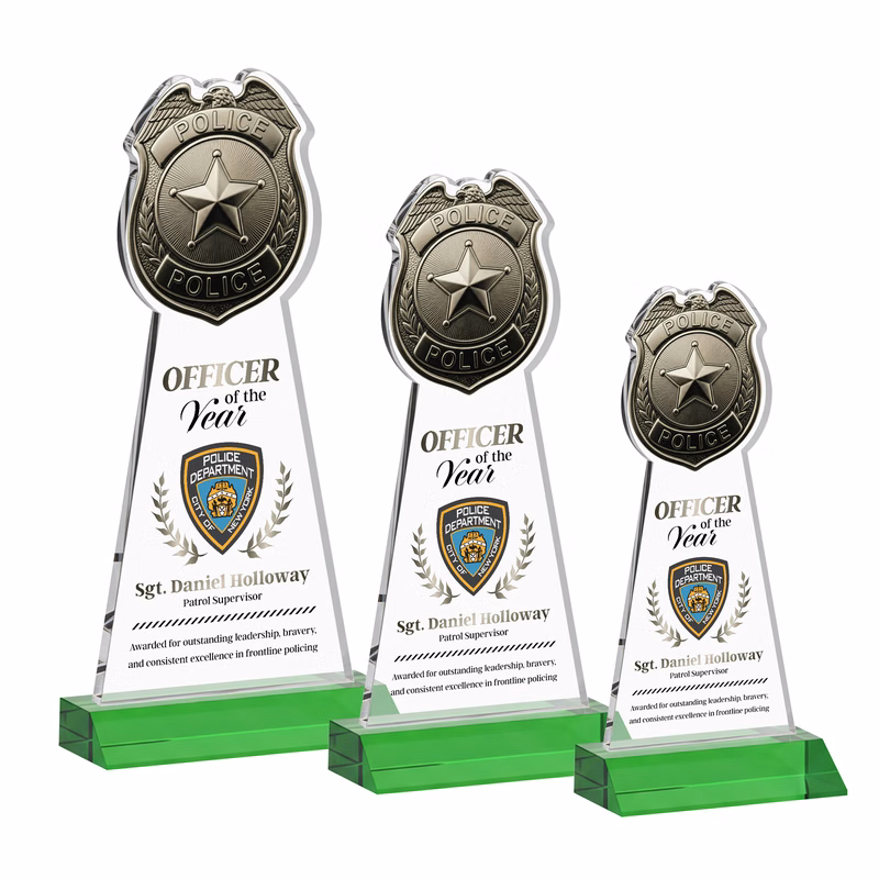 Police Badge VividPrint™ Award - Green