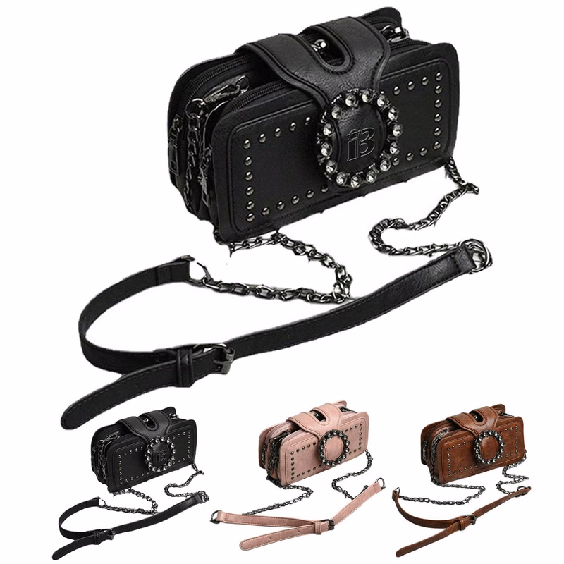 Retro PU Leather Crossbody Phone Bag w/ Adjustable Strap