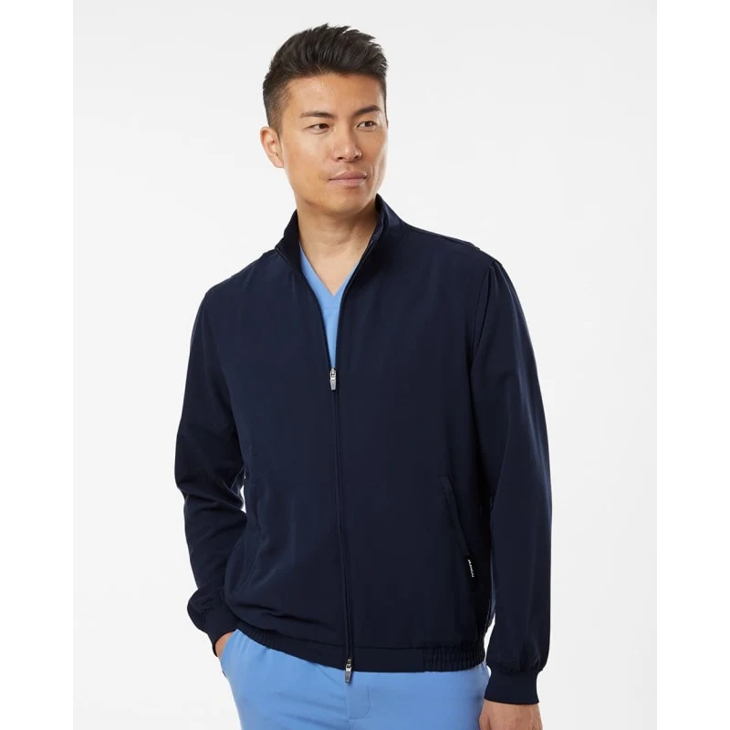 Jaanuu Men's Wolfe Everyday Full-Zip 6-Pocket Scrub Jacket - M60001 1