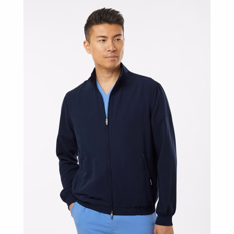 Jaanuu Men's Wolfe Everyday Full-Zip 6-Pocket Scrub Jacket - M60001