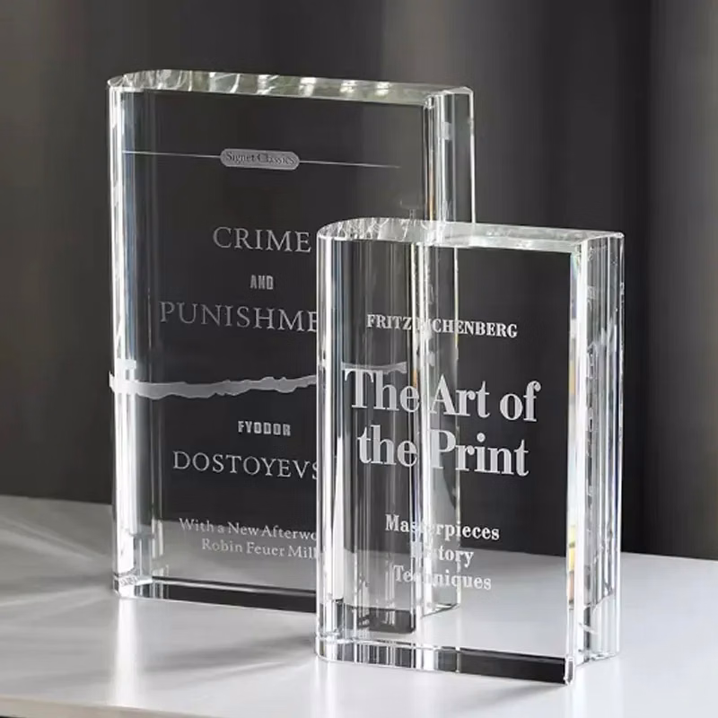 Book Shape Crystal Award