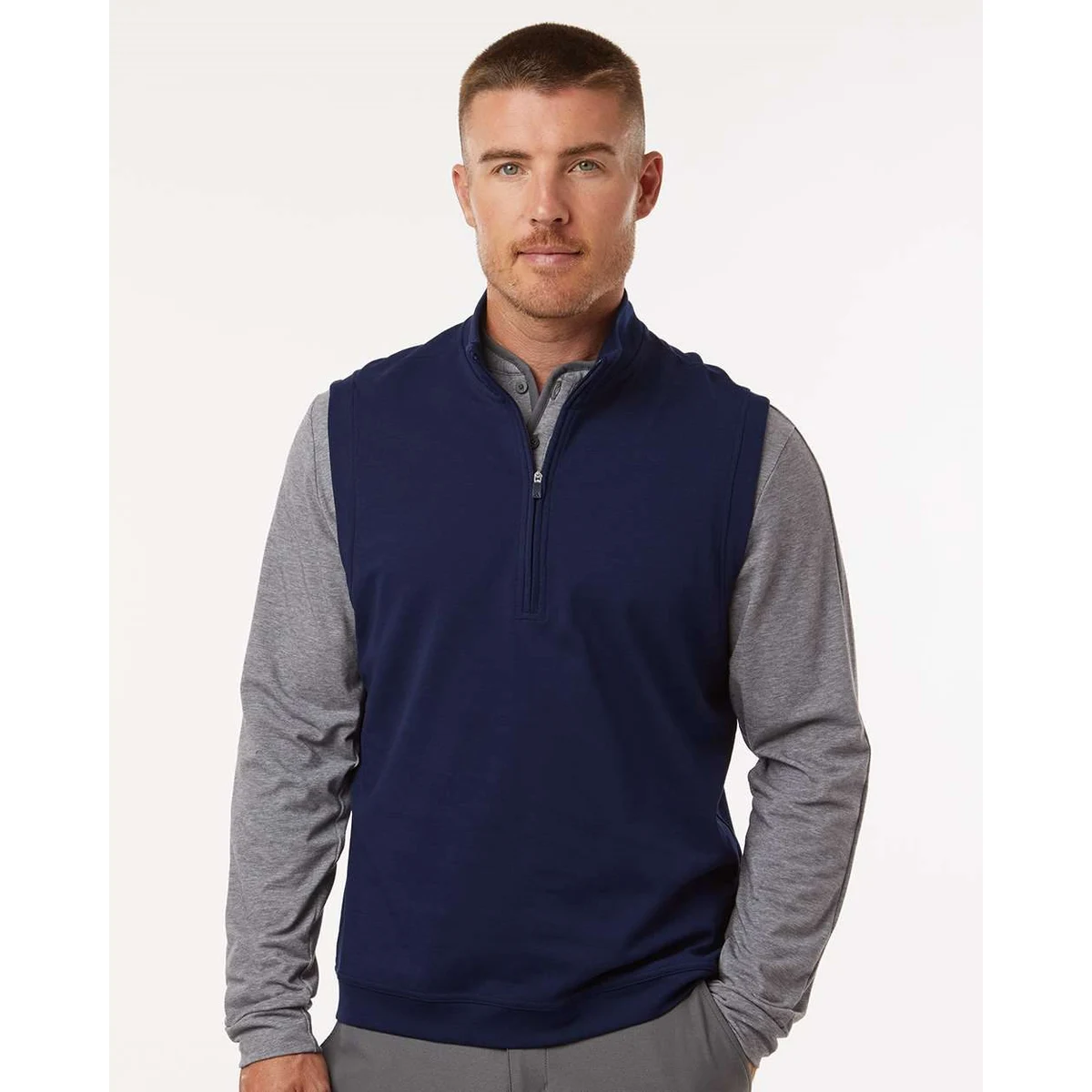 Men's Club Quarter-Zip Vest - A599 1