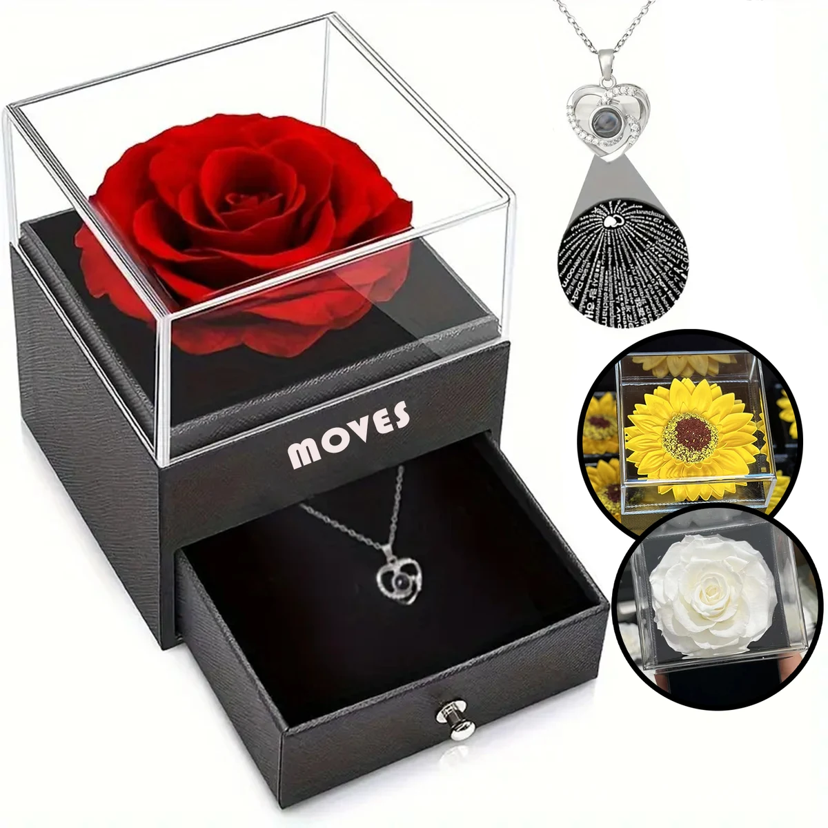 Eternal Flower Rose Necklace Gift Box 1