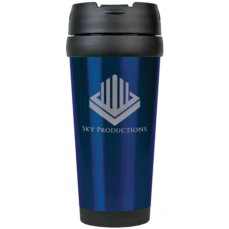 16 oz. Blue Stainless Steel Travel Mug without Handle 1