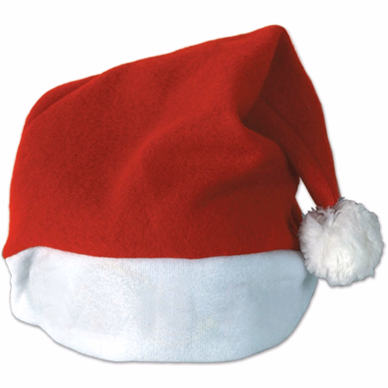 Plush Santa Hats - Red One Size