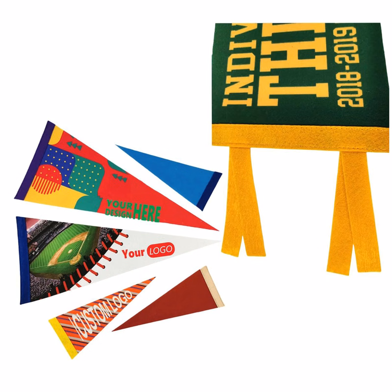 Full Color Triangle Felt Pennat Flags MOQ20