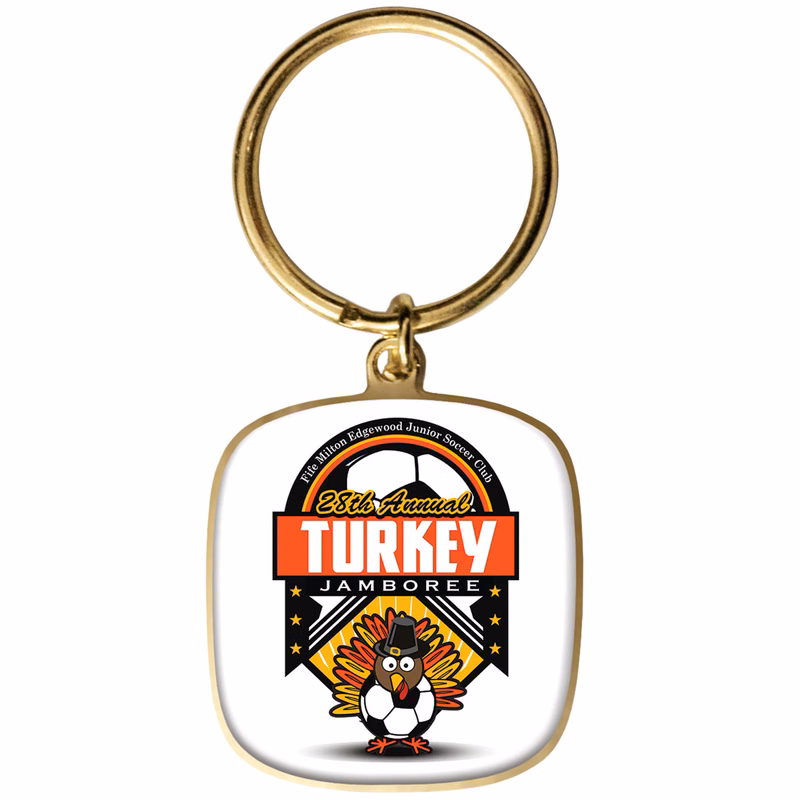 Digistock Keychains: 1 3/8" DIA in Shiny Gold