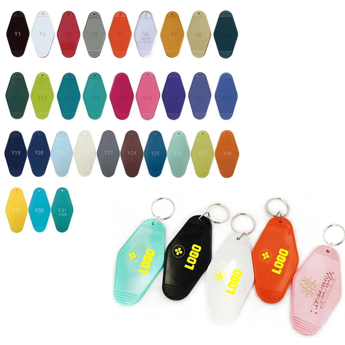 Vintage Keychain ?C Customizable Plastic Hotel Tag 1