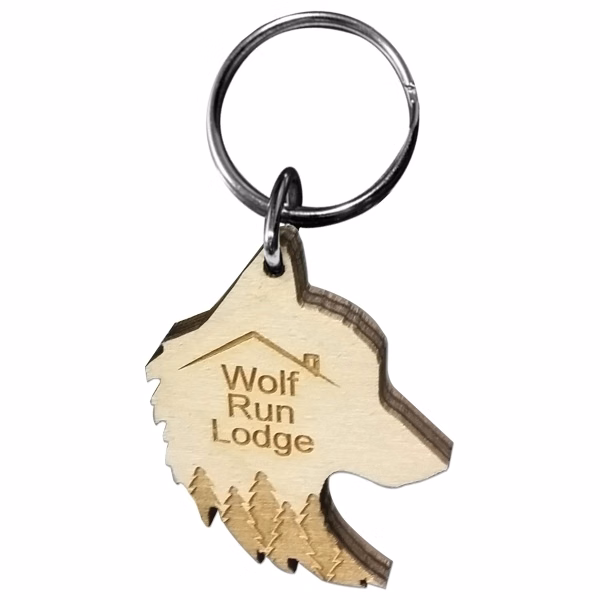 Custom Laser Etched Birch Keychain