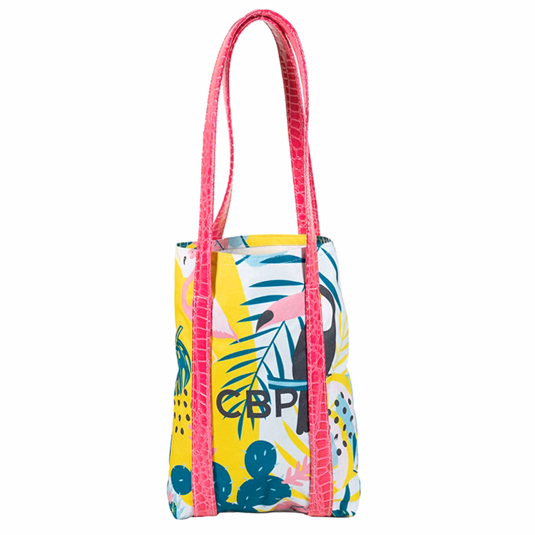 Small Tall Bottom Full Wrap Handle Tote (11"H x 10"W x 2"D)