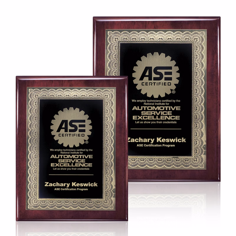 Oakleigh Certificate Plaque - Rosewood Finish