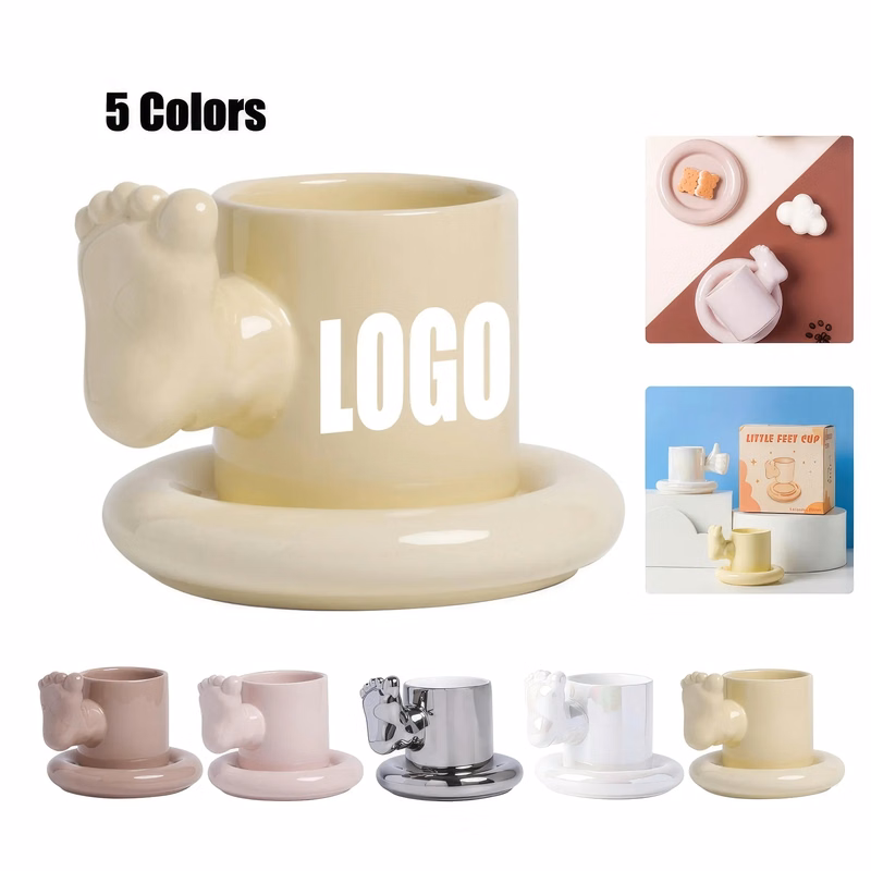 8.4 OZ. Ceramic Tea Cup Coffee Mug with Saucer Set