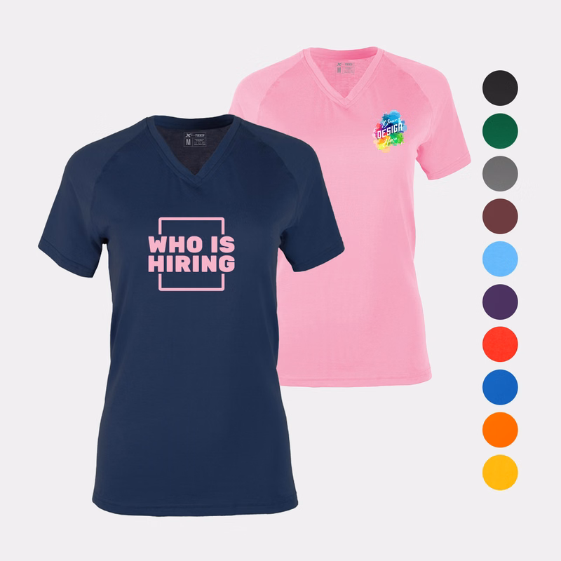 Varsity Women's V-Neck Tee with Raglan Sleeves